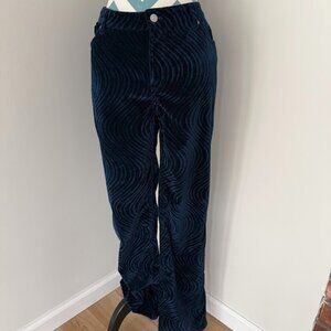 BDG Swirly Blue Velvet Pants